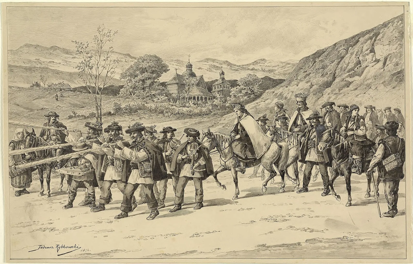 Тадеуш Рибковський. Гуцульське весілля. 1898